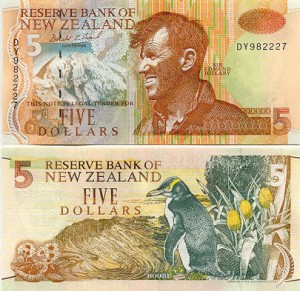 Banconota da 5 dollari Nuova Zelanda, Everest e l'alpinista Edmund Hillary